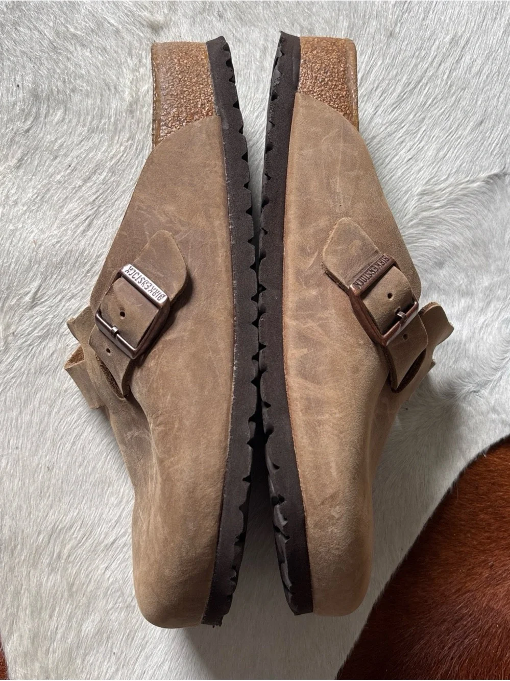 Birkenstock Brown Suede Clog with Buckle